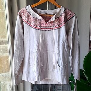 Women's Luck Brand Sweatshirt  Embroidered and Beaded Aztec Design Size Medium‎